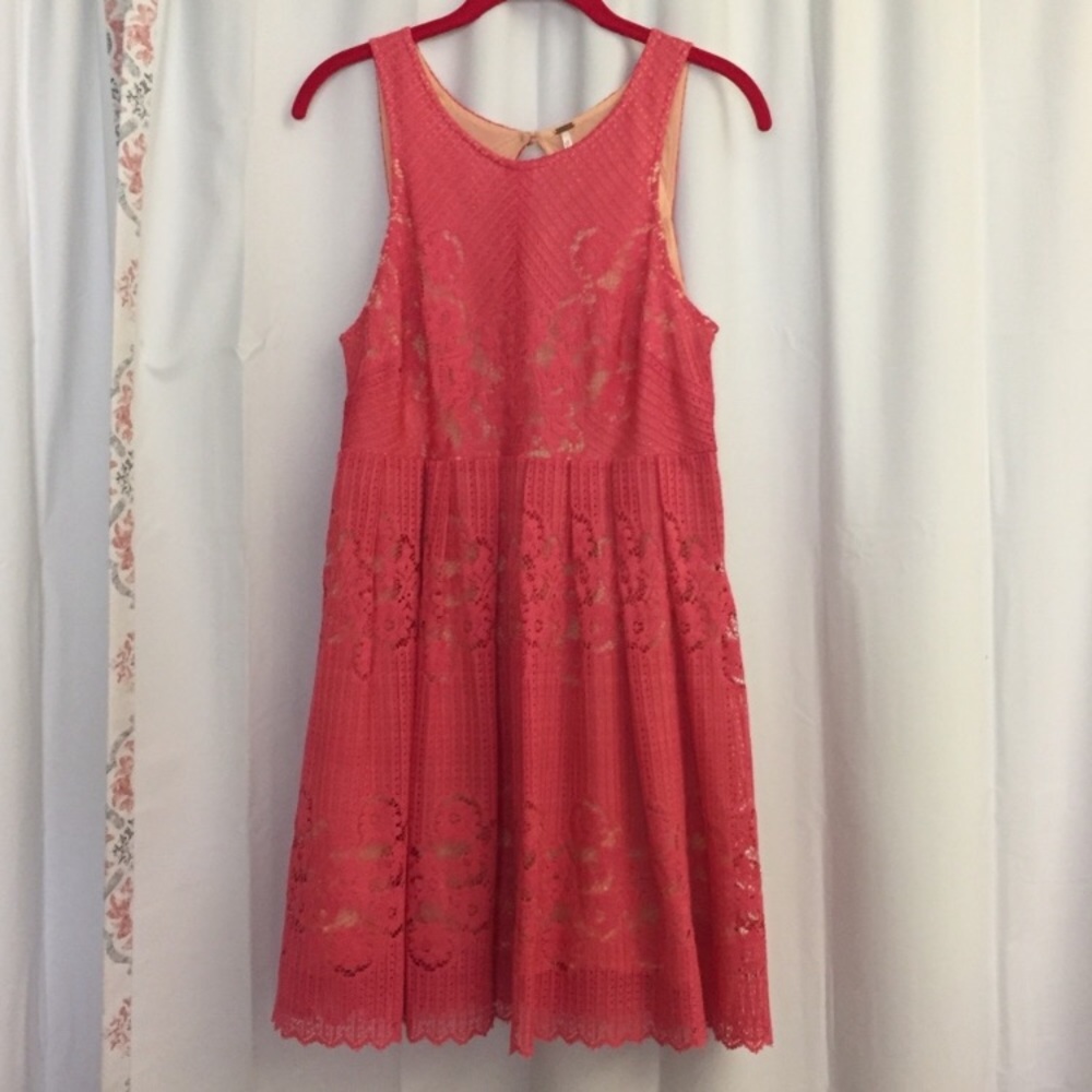 3/$25 Free People Pink Open Back Dress Size 8